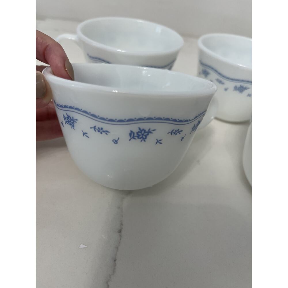 Corelle Corning Cups Pyrex Morning Blue  Set of 4 Discontinued